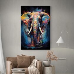 multicolor elephant painting