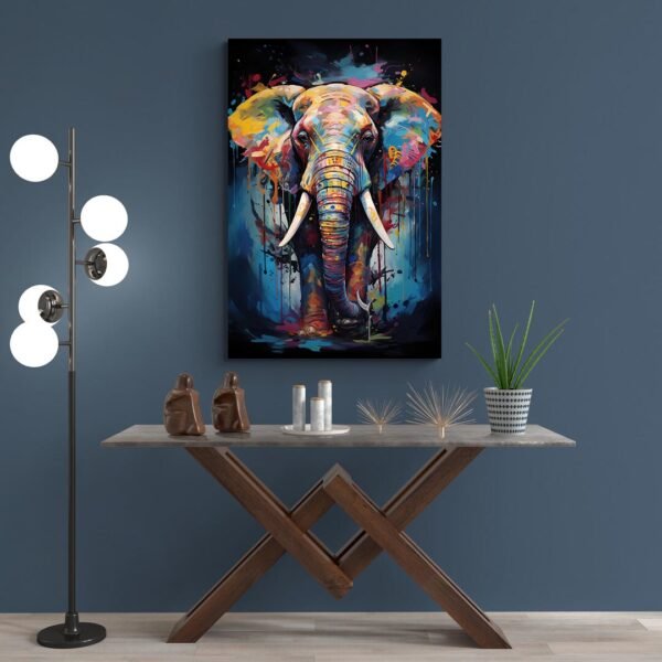 multicolor elephant painting