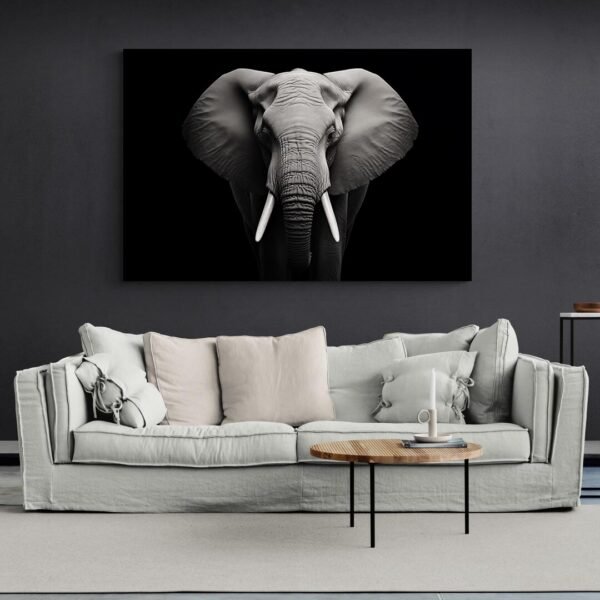 Black and White Elephant Painting