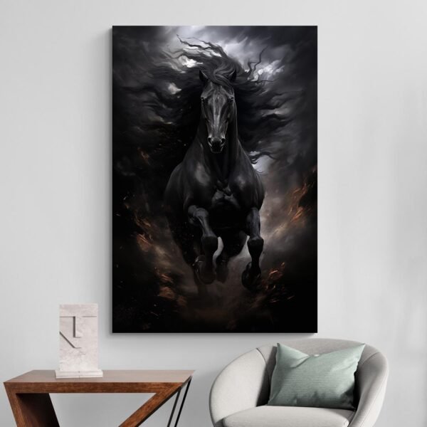 Black horse painting