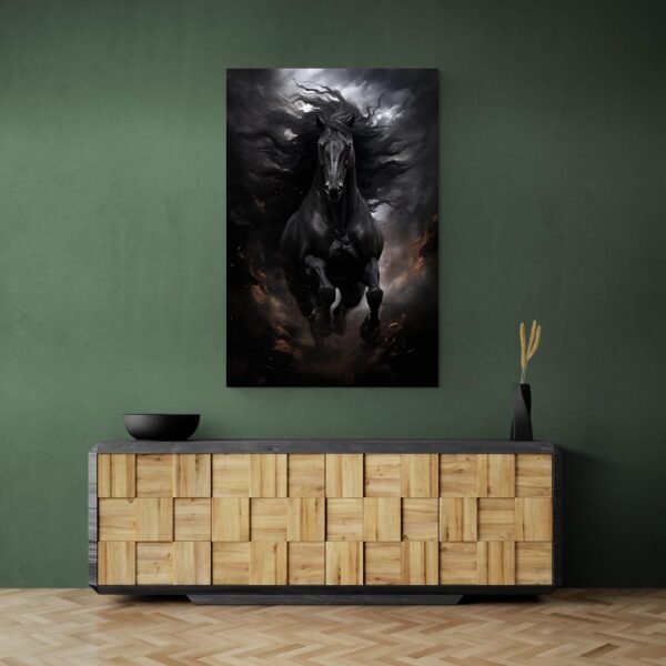 Black horse painting