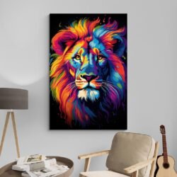 colorful lion art