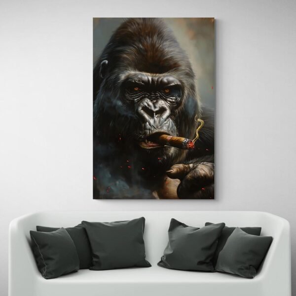 gorilla smoking cigar painting