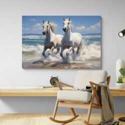 horse on beach painting