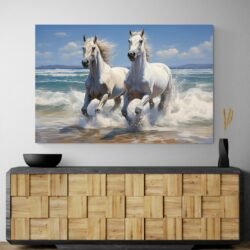 horse on beach painting