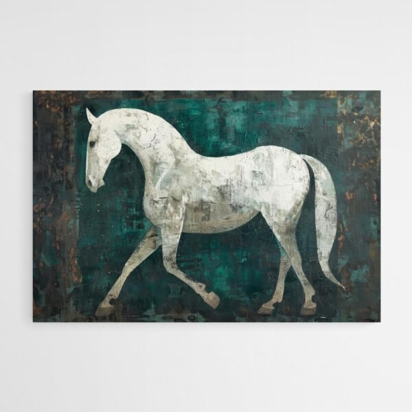 painting of a white horse