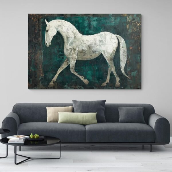 painting of a white horse