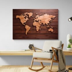 world map wood wall art