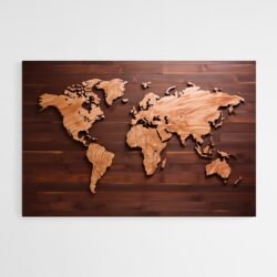 world map wood wall art