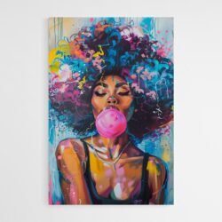 Painting of black woman with afro